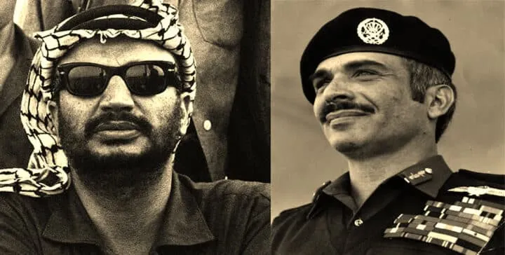 ياسر عرفات والملك حسين